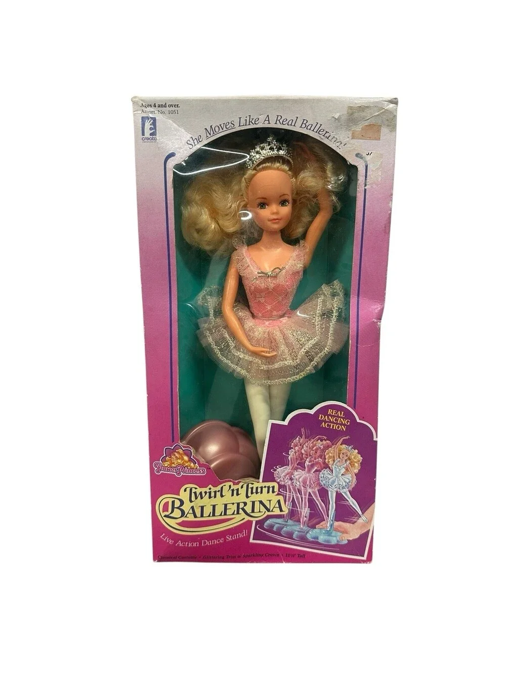 1989 Twirl N Turn Ballerina Doll Creata Flower Princess NEW/SEALED 11.5